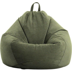 Jhld Laidas Bean Bag kėdės užvalkalas, Bean Bag kėdės užvalkalas (be užpildo), itin didelis minkštas Bean Bag užvalkalas vaikams, sofos užvalkalas, žalias, plotis 80 x 90 cm