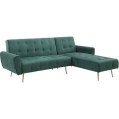 Vente-Unique - Kampinė sofa su miego funkcija - keičiamo kampo - aksomas - eglės žalia - POLANI
