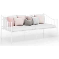 Mogou Sofos lovos rėmas, Sofa lova, Sofa lova, Sofa su miego funkcija, Sofa lova, Sofos ir sofos, Sofa lova, Balta metalinė, 90 x 200 cm