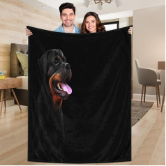 Ririx Mielos rotveilerių antklodės, skirtos lovai, sofai, sofai, kėdei, stovyklavimui ir kelionėms, lengvos, L dydžio (203,4 x 152,4 cm)