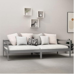 Tidyard Dienos lova su čiužiniu, sofos lovos lovos rėmas Viengulė sofa lova Sofa kušetė Pušies masyvas 90 x 200 cm Pilka