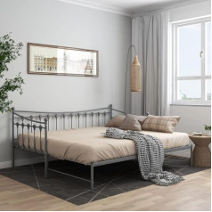Techpo Baldų komplektai Išskleidžiamos sofos lovos rėmas pilkas metalas 90 x 200 cm