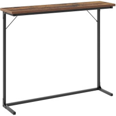 Hzuaneri Konsolinis staliukas Siauras sofos staliukas Įėjimo staliukas Akcentinis staliukas Pramoninis lengvai surenkamas svetainės įėjimo staliukas 100x24x80cm Rustic Brown and Black 01201BCT