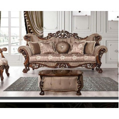 Jv Möbel Sofa 3 sėdimų vietų Klasikinė 3 sėdimų vietų sofa Audinys Baroko stiliaus rokoko dizainas