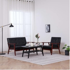 Whopbxgad Lauko terasos komplektas,Lauko baldų komplektas,Karalienės miegamoji sofa,2-TLG. Sofagarnitur Schwarz Kunstledercouch,honbay sekcinė sofa,gnixuu sekcinė sofa,Love sac sofa,