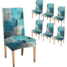 ‎Capsceoll Capsceoll Turkio spalvos abstraktaus meno kėdžių dangteliai Valgomojo kėdžių slipcover rinkinys 6 virtuvei