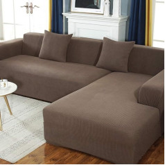 AMYDREAMSTORE Sofos užvalkalai, sofos užvalkalas, elastingas L formos užvalkalas, užvalkalas baldams, užvalkalas sofai, užvalkalas naminiams gyvūnams, šunims, rudos spalvos, 4 sėdimų vietų, 235 - 300 cm (93 - 118 colių)