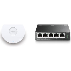 TP-Link EAP653 AX3000 Gigabit Dual-Band WiFi 6 WLAN prieigos taškas su TL-SG1005P 5 prievadų Gigabit PoE komutatoriumi