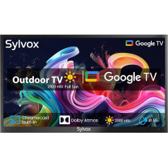 SYLVOX 4K 43 colių lauko televizorius 2000 nitų IP55, atsparus vandeniui, HDR10, 