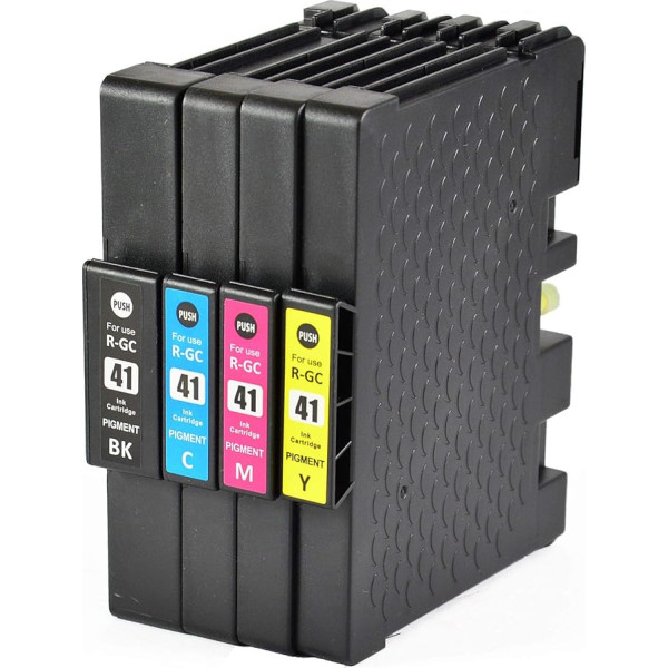 Bergsan 4 spausdintuvų kasetės suderinamos su Ricoh Aficio GC-41 GC 41 XL, skirtos Ricoh Aficio SG2100N SG3100SNW SGK3100DN SG3110DN SG3110DN SG3110DNW SG3110SFNW SG3120BSFNW SG3120BSF SG7100DN