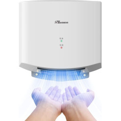 PLUSSEN rankų džiovintuvas 10 sekundžių džiovinimo energijos taupymo komercinis elektrinis rankų džiovintuvas automatinis virtuvės vonios tualetas 1400-1650W (balta-3861)