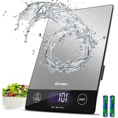 Drcowu Skaitmeninės virtuvės svarstyklės 10 kg, virtuvės skaitmeninės svarstyklės su LCD ekranu, daugiafunkcinės maisto svarstyklės, didelio tikslumo iki 1 g, taros funkcija, 6 vienetai, skirtos virti, kepti