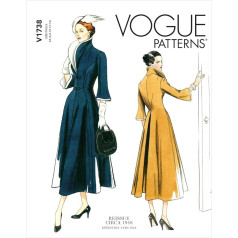 Vogue Patterns V1738E5 Moteriška suknelė, balta, E5 (14-16-18-20-22)