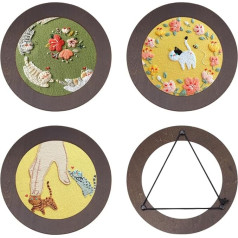 OLYCRAFT 4 medinių siuvinėjimo lankų rėmelis 14,5 cm vidinio skersmens beržo medienos apvalus siuvinėjimo lankas buitinis kryželiu siuvinėjimo rėmelis kryželiu siuvinėjimo įrankis, skirtas amatams siuvimui, pakabinamiems ornamentams, dekorui