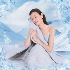 ZonLi Kühldeck, 200 x 150cm Sommer Decke, Kühldecke für Menschen und Hunde, Leichte Kühlende Decke mit Arc-Chill Q-MAX>0.4, Doppelseitige (Kühl und Warm) Decke für Nachtschweiß Heiße Schläfer (Grau)