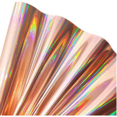 XHT Holoshimmer dirbtinė oda, 30 x 135 cm, įvairiaspalvis metalizuotas odos audinys rankinėms, raktų pakabukams, šampano aukso spalvos