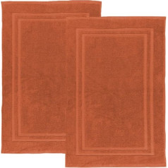 Medvilniniai vonios kilimėliai Viešbučio stiliaus medvilninė juosta 800 gsm frotinis dušo kilimėlis Minkštas ir sugeriantis grindų rankšluostis Dvigubas rinkinys (oranžinis) 2 pakuotė