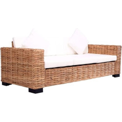 Ajseoybs Svetainės sofa, maža sofa3 vietų sodo sofa Natūralaus rotango Tinka svetainėms, miegamiesiems, poilsio kambariams, priimamiesiems, įėjimo zonoms