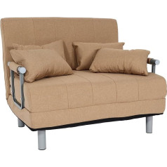 Mendler HWC-K29 Sulankstomas krėslas Sofa lova Svečių lova Atpalaiduojamasis krėslas Gulimas paviršius 186 x 97 cm Audinys / tekstilė Kreminė smėlio spalvos