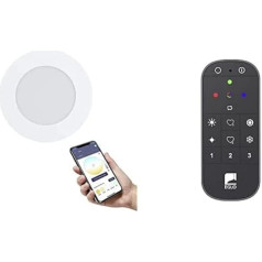 EGLO connect.z Fueva-Z Smart Home LED įleidžiamas vonios kambario prožektorius, itin plokščias, skersmuo 120 mm, su nuotolinio valdymo pulteliu, valdymu balsu, 