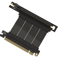 LINKUP - AVA5 PCIE 5.0 stovo kabelis | ateities požiūriu tinkamas 5 kartos GPU vertikaliam montavimui | x16 128GB/s greitis | suderinamas su PCIe 4.0 ir WRX80SE | stačiu kampu, juodas, 5 cm