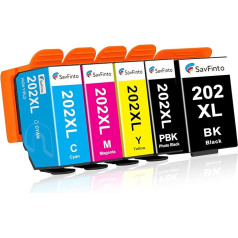 SavFinto 202XL spausdintuvo kasetės Epson 202 rašalo kasetės, suderinamos su Epson Expression Premium XP-6000 XP-6005 XP-6100 XP-6105