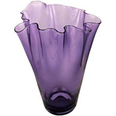 PARAŠŲ NAMŲ KOLEKCIJA Stiklinė vaza Burnos pūtimas dekoratyvinė vaza gėlių vaza Stiklas Violetinė Alyvinė 21 x 21 x 30 cm