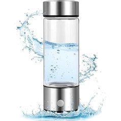 Vandenilio vandens butelis, 420 ml įkraunamas nešiojamas vandenilio vandens generatorius, stiklinis vandenilio vandens aparatas su SPE ir PEM technologija, skirtas namams, kelionėms, biurui, fitnesui, gėrimui