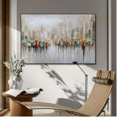 Belunara® Oil Painting on Canvas Metropolis Whispers - Abstraktūs paveikslėliai ant drobės - Oil Pictures on Canvas Hand Painted - Paveikslas ant drobės Abstraktus - Pictures Abstract Modern
