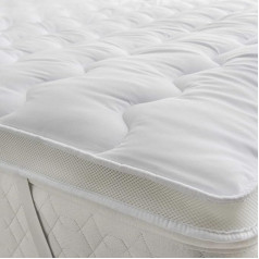 EXQUIZIT HOME Mikropluošto čiužinio viršutinis sluoksnis 5 cm storio tuščiavidurio pluošto užpildas nuo alergijos itin kvėpuojantis viengubas 91 cm x 193 cm + 5 cm (apytiksliai)