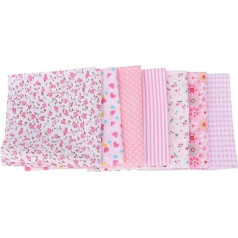 SHINEOFI 2 pakuotės medvilninio audinio kvadratų DIY Patchwork riebalų ketvirčiai Audinys Bundle Patchwork medvilninis audinys Rožinis audinys Gėlių raštas Medvilninis audinys Patchwork medžiaga Quilting Rankinis mažas audinys vadovas