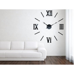 FLEXISTYLE Modernus didelis sieninis laikrodis DIY Admirable 3 XXL, romėniškas, 100-130 cm, svetainė, miegamasis, pagamintas ES, tylus