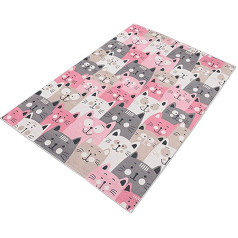 Spausdintas poliesterio kilimas 100 x 200 cm modelis CatInvasion multicolour