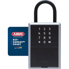 ABUS išmanioji raktų dėžutė KEYGARAGE One - valdoma per programėlę išmaniuoju telefonu arba pagal numerio kodą - raktų spinta 20 raktų - idealiai tinka ir poilsio namams - modelis 797 su laikikliu, juoda