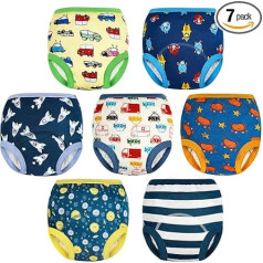 FLYISH DIRECT kelnės, skirtos berniukams ir mergaitėms, iš grynos medvilnės, 7 pakuotės kelnių, skirtos mokymuisi naudotis puoduku, 130/6T