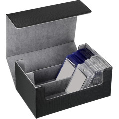 Yexiya Deck Card Storage for 72 Magnetic Cards, 2 Rows Deck Trading Cards Box Hold Compatible with TCG Loader MTG Storage Boxes for Baseball Playing Cards (Grey Interior)