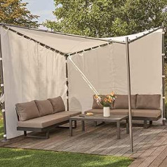 Siena Garden J05233 šoninės plokštės Berlino pavėsinei 3 x 3 m, balta, 2 poliesterio užvalkalų rinkinys, 160 g