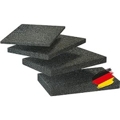 BAUHELD® terasos trinkelės 90 x 60 x 3 mm [70 vnt. pakuotėje] Aukštos kokybės pastatų apsaugos kilimėlis, pagamintas iš gumos granulių [pagaminta Vokietijoje] kaip paklotas kiemo plytelėms, WPC kiemo grindų lentoms, stiebeliams