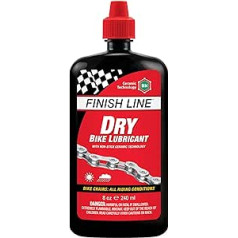 Finish Line Chain Oil Sausas tepalas dviračio grandinei 240 ml Bet kokiam orui tinkamas grandinės tepalas plento dviračiui MTB žvyro Ebike dviračių alyva