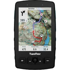 TwoNav Aventura 2 Plus lauko delninis GPS su 3,7 colio plačiaekraniais mygtukais ir vairasvirte, skirta kopti į kalnus, žygiuoti pėsčiomis, žygiuoti pėsčiomis ar naviguoti su žemėlapiais. Spalva: turkio mėlyna