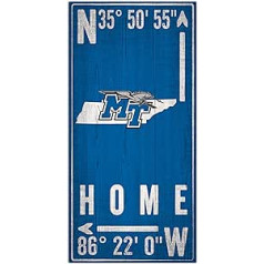 Fanų kūryba NCAA Vidurio Tenesio valstijos Blue Raiders Unisex MTSU koordinačių ženklas, komandos spalva, 6x12