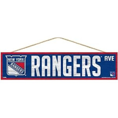 Wincraft NHL New York Rangers SignWood Avenue dizainas, komandos spalva, 4 x 17 cm