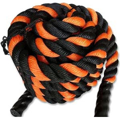 LKZL Battle Rope, 38 mm Gym Strength Training Fitness Bootcamp, Core Strength Muscle Building Conditioning Rope (Dydis: 9 m)