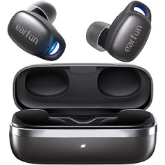 „EarFun Bluetooth“ ausinės ausyje, nemokamos „Pro 2“ belaidės su 6 mikrofonais „QuietSmart™ 2.0“ hibridinis aktyvus triukšmo slopinimas, skaidrus režimas, 30 valandų baterija, IPX5 atsparus vandeniui, belaidis įkrovimas