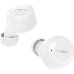 „Belkin SoundForm Bolt True“ belaidės į ausis įdedamos ausinės, belaidės ausinės su mikrofonu, baterijos veikimo laikas iki 28 val., mono režimas, IPX4 apsauga nuo prakaito ir purslų, skirtų „iPhone“, „Galaxy“