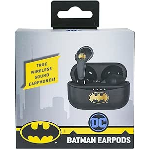 OTL Technologies Bluetooth V5.0 Vaikiškos ausinės Batman su įkrovimo dėžute, juodos, vieno dydžio