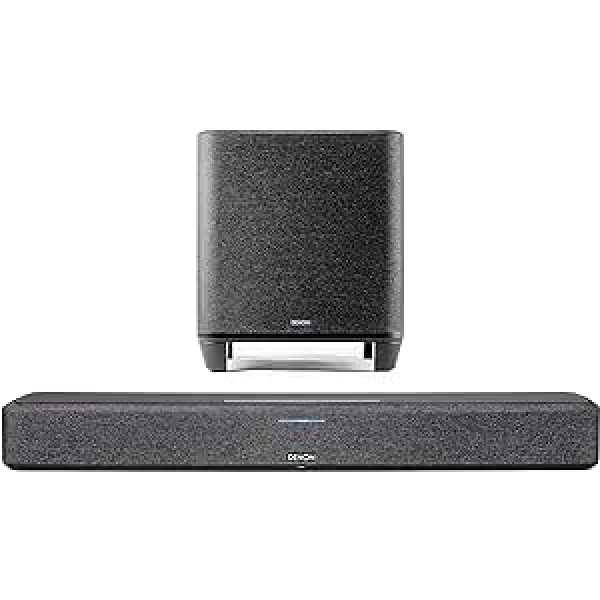 „Denon Home Sound Bar 550“ namų kino garso juosta su „Dolby Atmos“ ir belaidžiu namų žemųjų dažnių garsiakalbiu