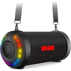 S2 skaitmeninis S vamzdelio LED lauko Bluetooth garsiakalbis su FM radiju ir RGB LED šviesos efektu
