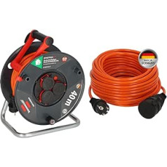 Brennenstuhl Garant V2 IP44 kabelio ritė 40 m lauko ir BREMAXX ilgintuvas