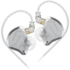 LINSOUL KZ ZSN PRO 2 įtaisytas ausų monitorius, 1BA+1DD hibridinės tvarkyklės HiFi ausinės IEM, laidinės ausinės, nuimamas sidabru dengtas įleidžiamas 0,75 mm 2 kontaktų laidas audiofilams (sidabras, be mikrofono)